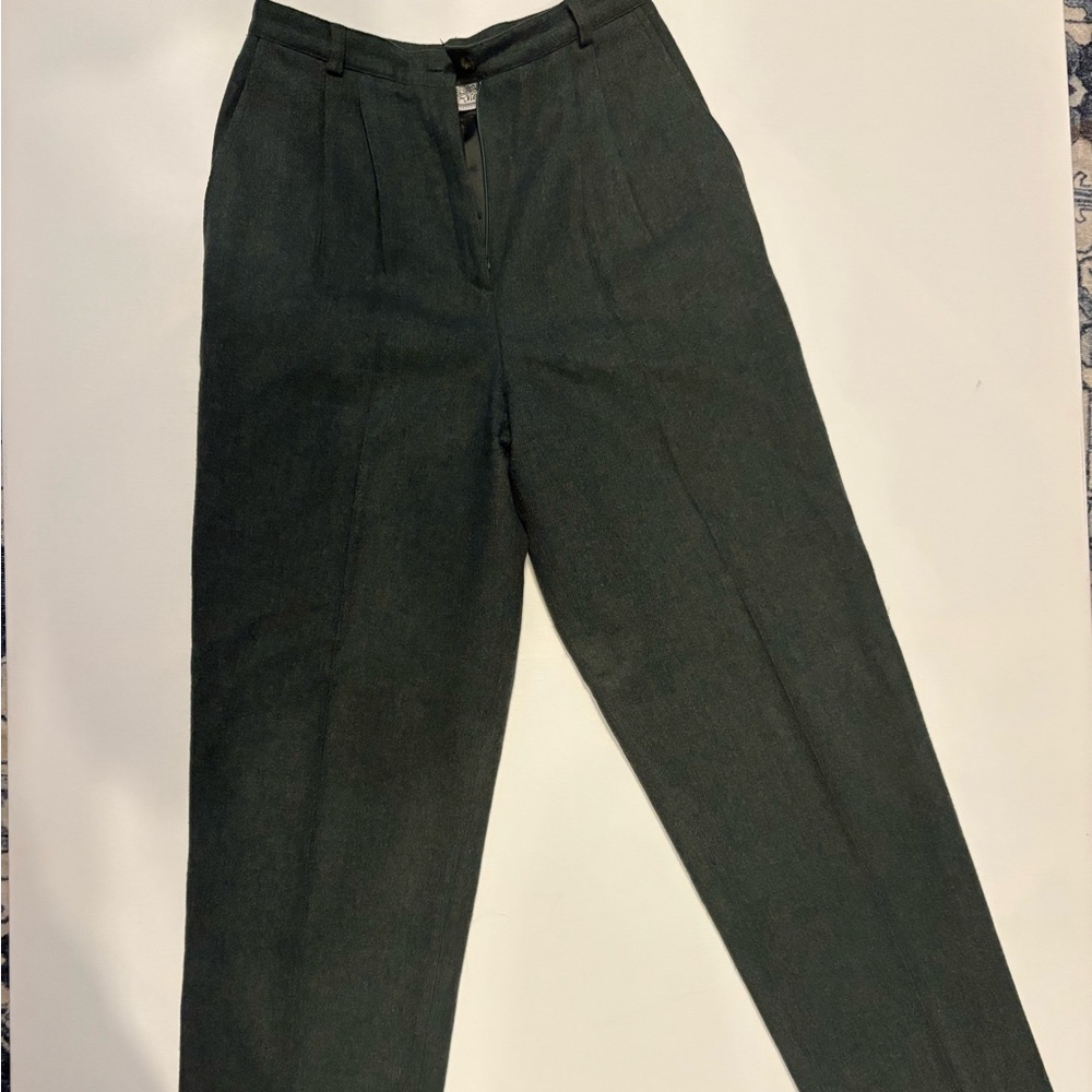 Villager Dark Green Women's Wool Trousers, 28" waist